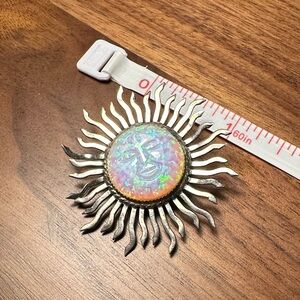 Sun-design Sterling Silver Brooch / Necklace Pendant